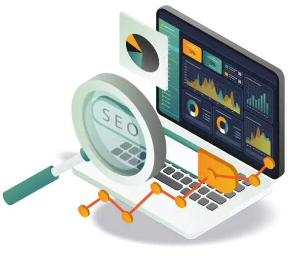 Laptop showing SEO analytics and keyword insights representing professional SEO Services in Chennai for better website performance.